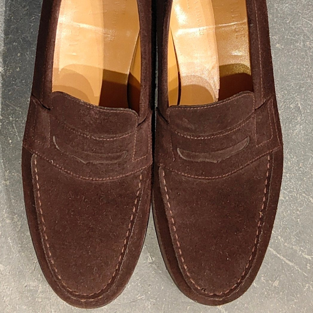 美品【J.M.WESTON】ジェイエムウエストン ウエストンヴィンテージ シグネチャーローファー 180 スエード ダークブラウン サイズ7.5B 41ラスト