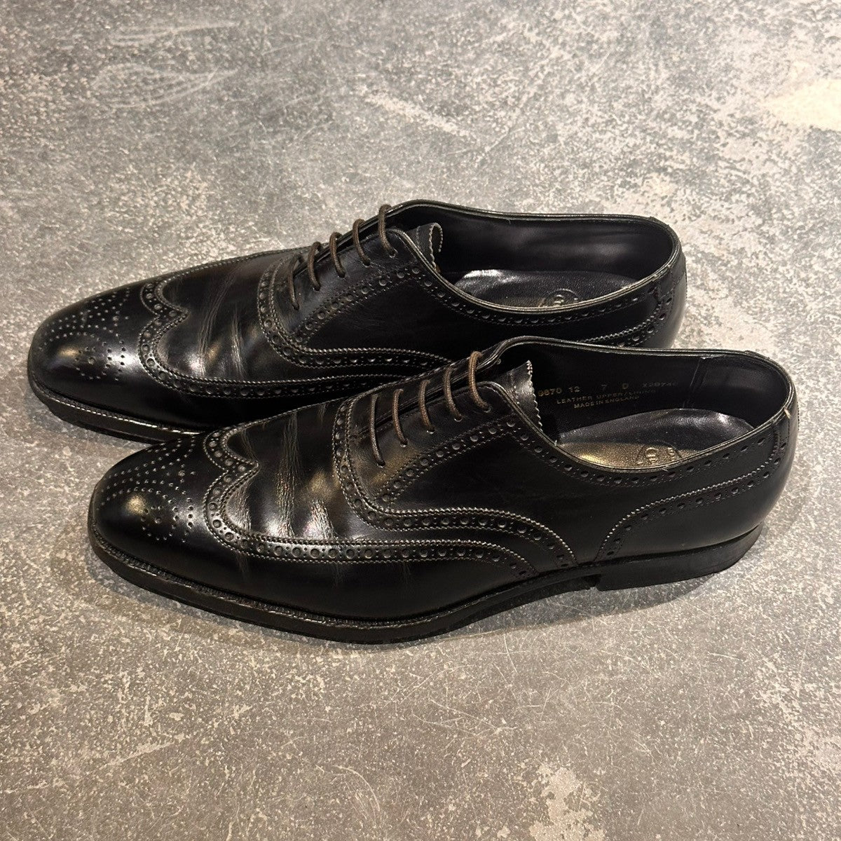 【CROCKETT&JONES】クロケット&ジョーンズ フルブローグ カーフ ブラック サイズUK7D
