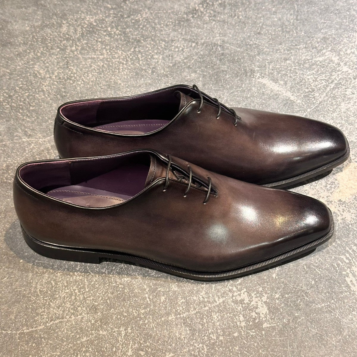 試着程度極美品【BERLUTI】ベルルッティ ホールカット アレッサンドロ グレーパティーヌ カーフ グレー サイズUK9.5