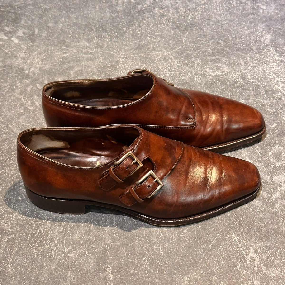 【JOHN LOBB】ジョンロブ チャペル ダブルモンク ミュージアムカーフ ダークブラウン サイズUK7D 8000ラスト