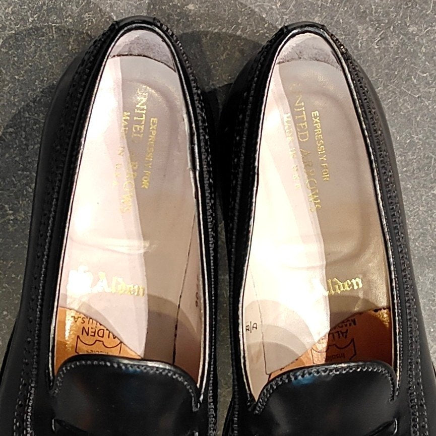 希少 極美品 【ALDEN】オールデン ユナイテッドアローズ別注 3906 タッセルローファー コードバンブラック サイズUS8D アバディーンラスト
