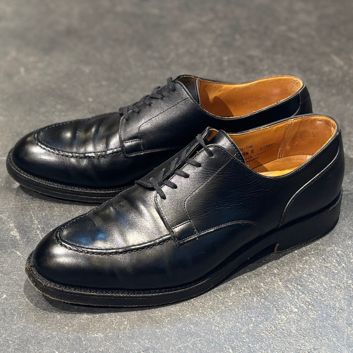 【CROCKETT&JONES】クロケット&ジョーンズ レザーシューズ オンスロー Uチップ カーフ ブラック サイズUK8.5E