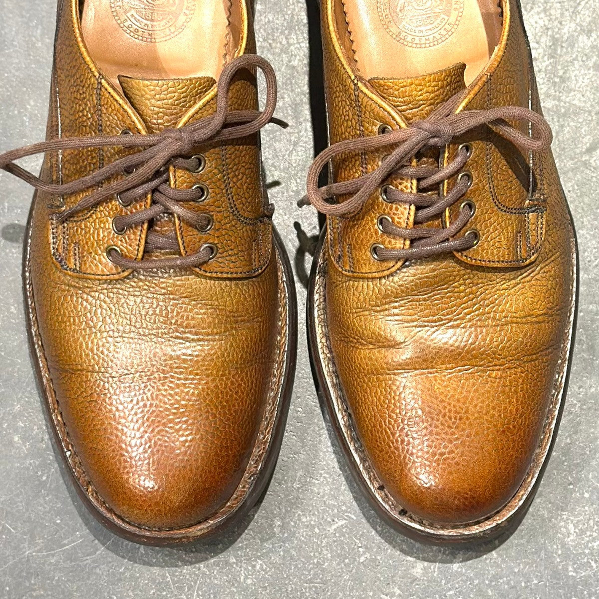 美品【JOSEPH CHEANEY】ジョセフチーニー ストアシー プレーントゥ グレインレザー ブラウン サイズUK6.5