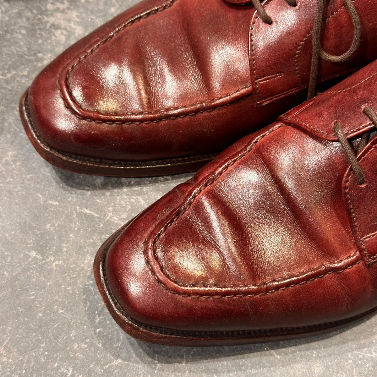 【CROCKETT&JONES】クロケット＆ジョーンズ 8311 Uチップ バーニーズ別注 バーニッシュカーフ バーガンディ サイズUK6.5D