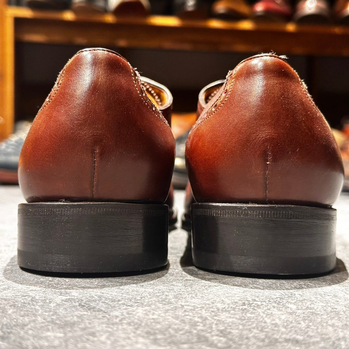 未使用品【Salvatore Ferragamo】サルヴァトーレ フェラガモ 3828 セミブローグ カーフ ブラウン サイズUK8.5E