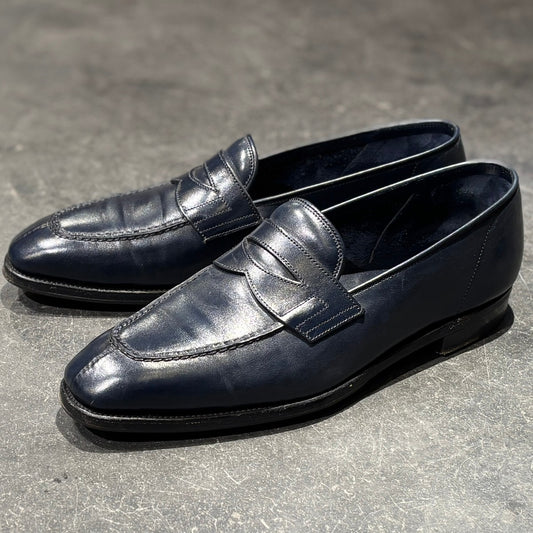 【JOHNLOBB】ジョンロブ  コインローファー アシュレイ  カーフ ブルー サイズUK6.5E 4596ラスト