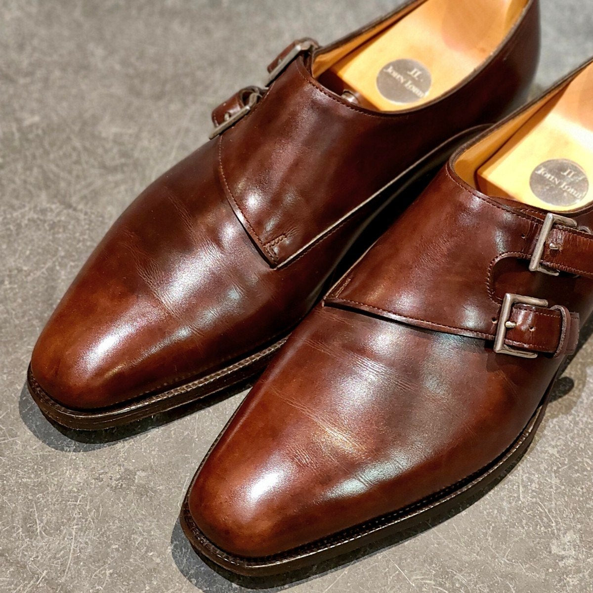 美品【JOHN LOBB】ジョンロブ チャペル ダブルモンク ミュージアムカーフ ダークブラウン サイズUK6.5E 8000ラスト