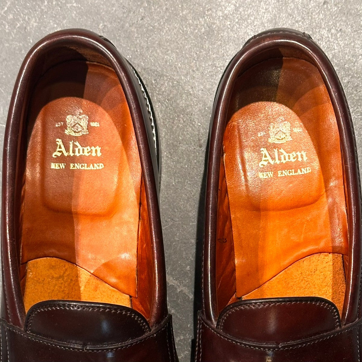 美品【ALDEN】オールデン 986 ペニーローファー コードバン ダークバーガンディ サイズUS9C バンラスト