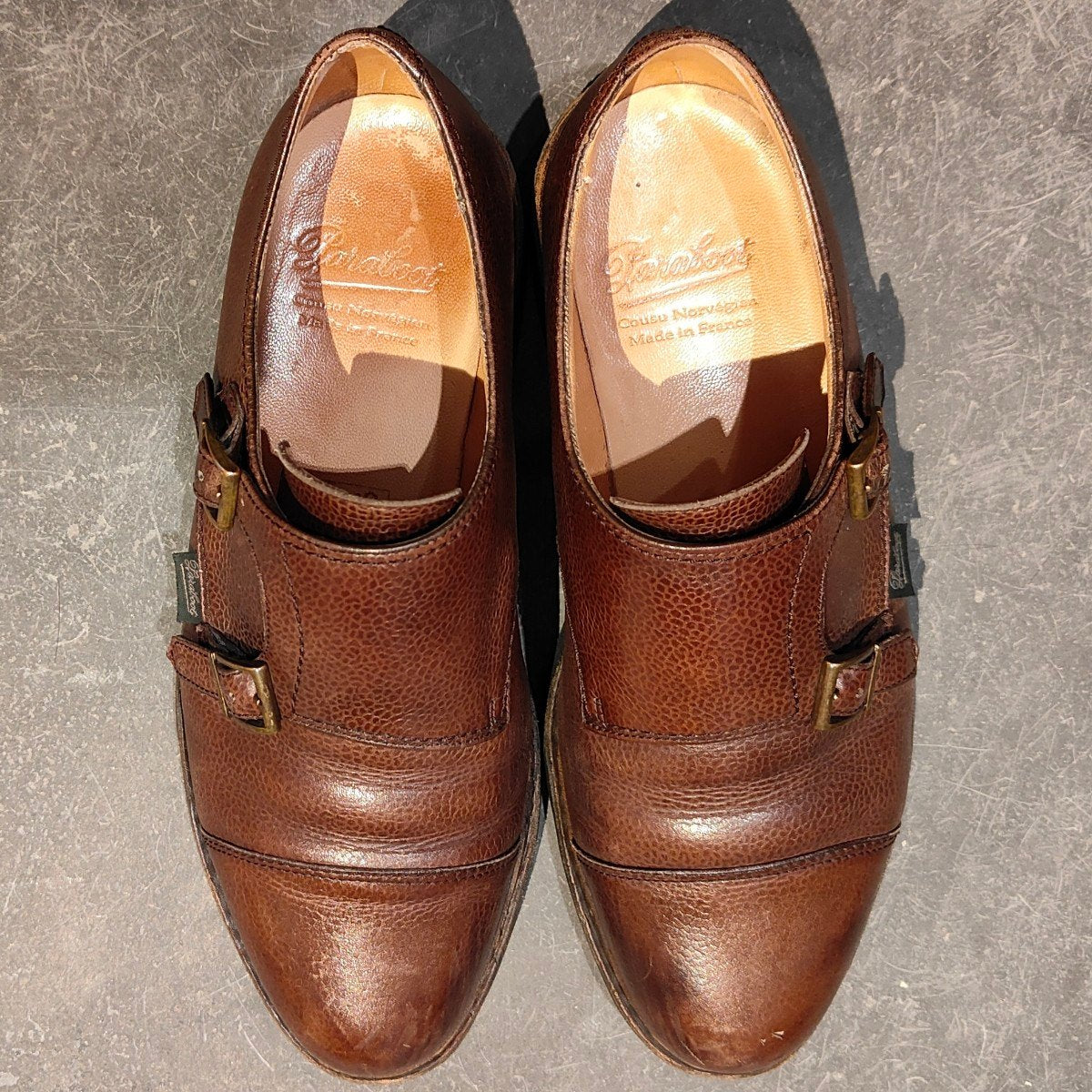 PARABOOT】パラブーツ ウィリアム ダブルモンク グレインレザー