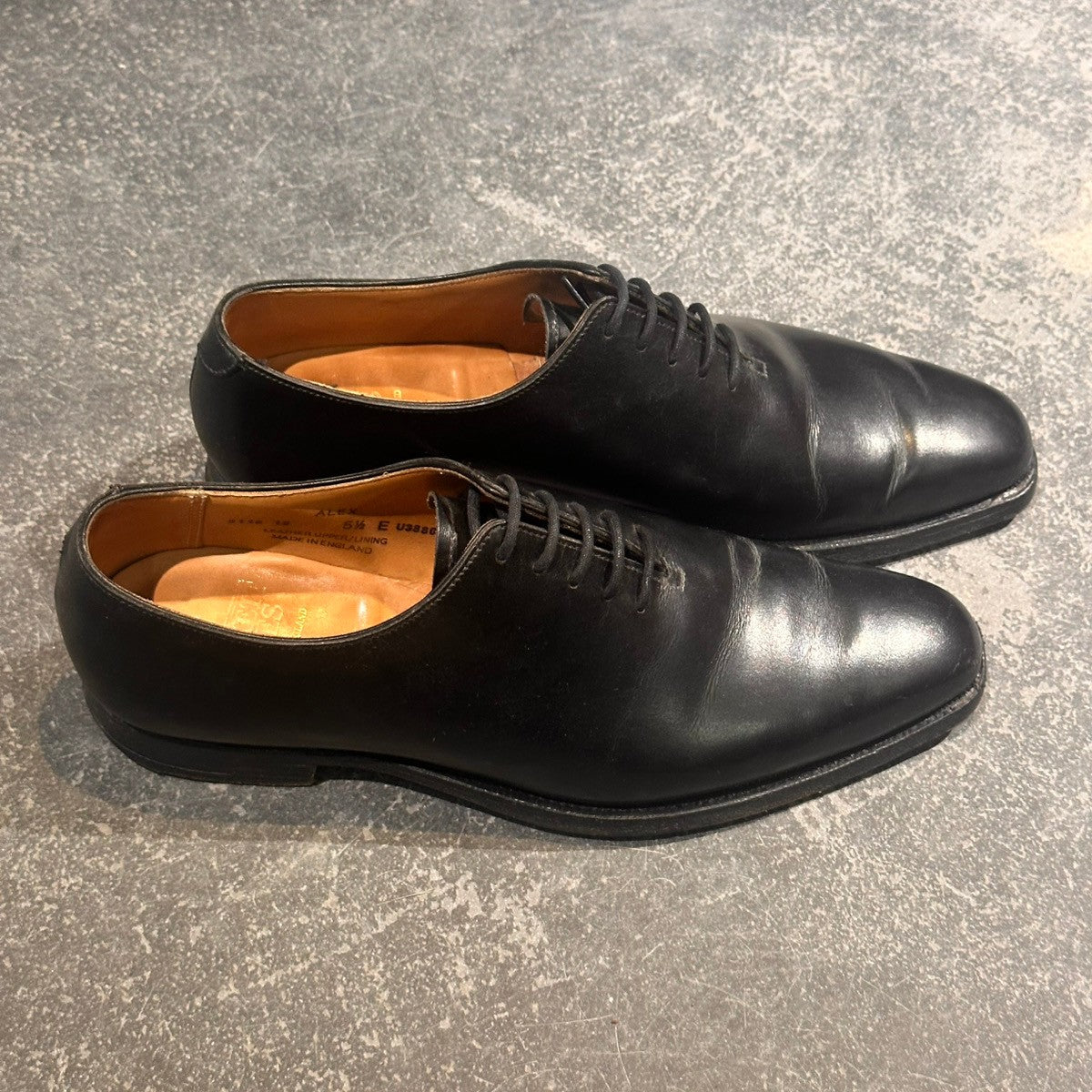【CROCKETT&JONES】クロケット&ジョーンズ アレックス ホールカット カーフ ブラック サイズUK5.5E