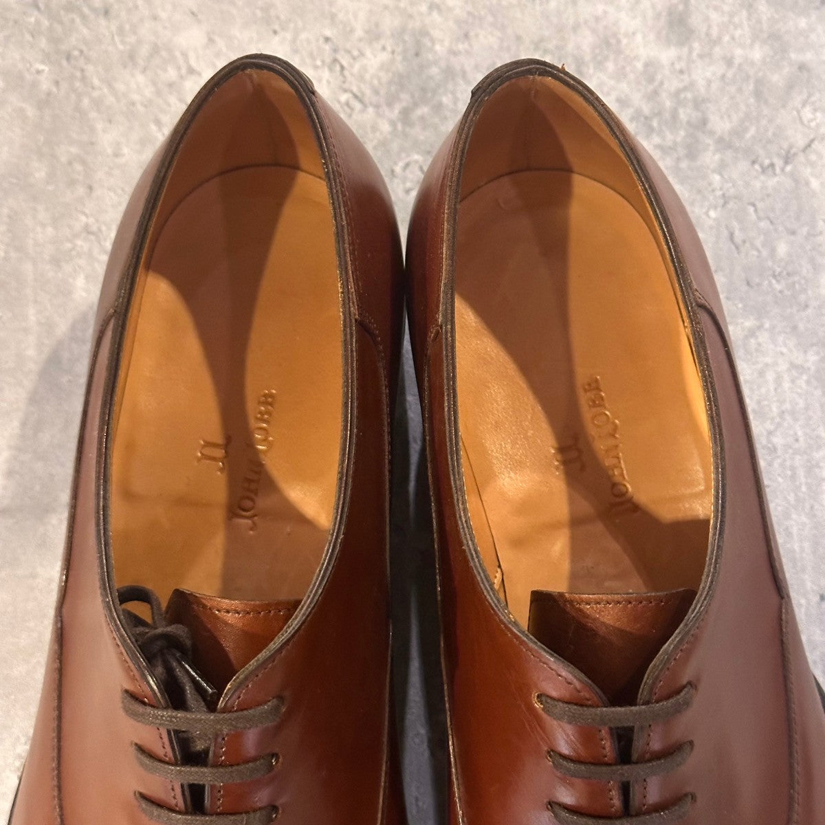希少 美品【JOHN LOBB】ジョンロブ JOHN LOBB イヤーモデル 2007 メダリオン オックスフォード カーフ ブラウン サイズUK7.5E 1105ラスト
