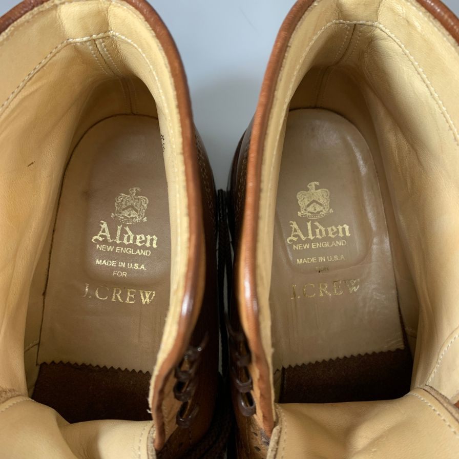 【Alden】オールデン ジェイクルー別注 44690HC ウイングチップブーツ クロムエクセルレザー メンズ ベージュ サイズUS8.5D