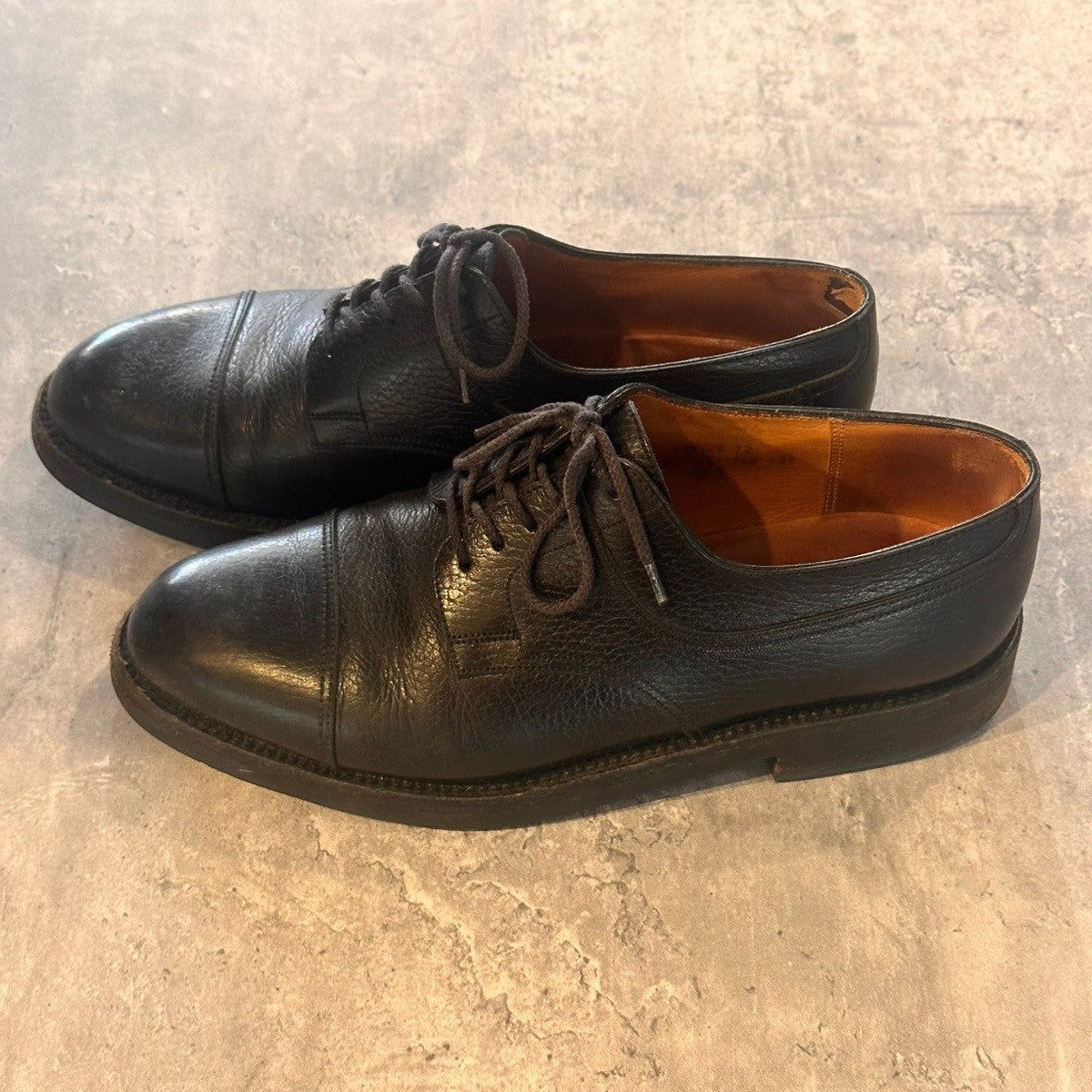 希少【J.M.WESTON】ジェイエムウエストン 旧モデル 765 キャップトゥ ダブルソールダービー グレインレザー ブラック サイズUK5.5C 22ラスト