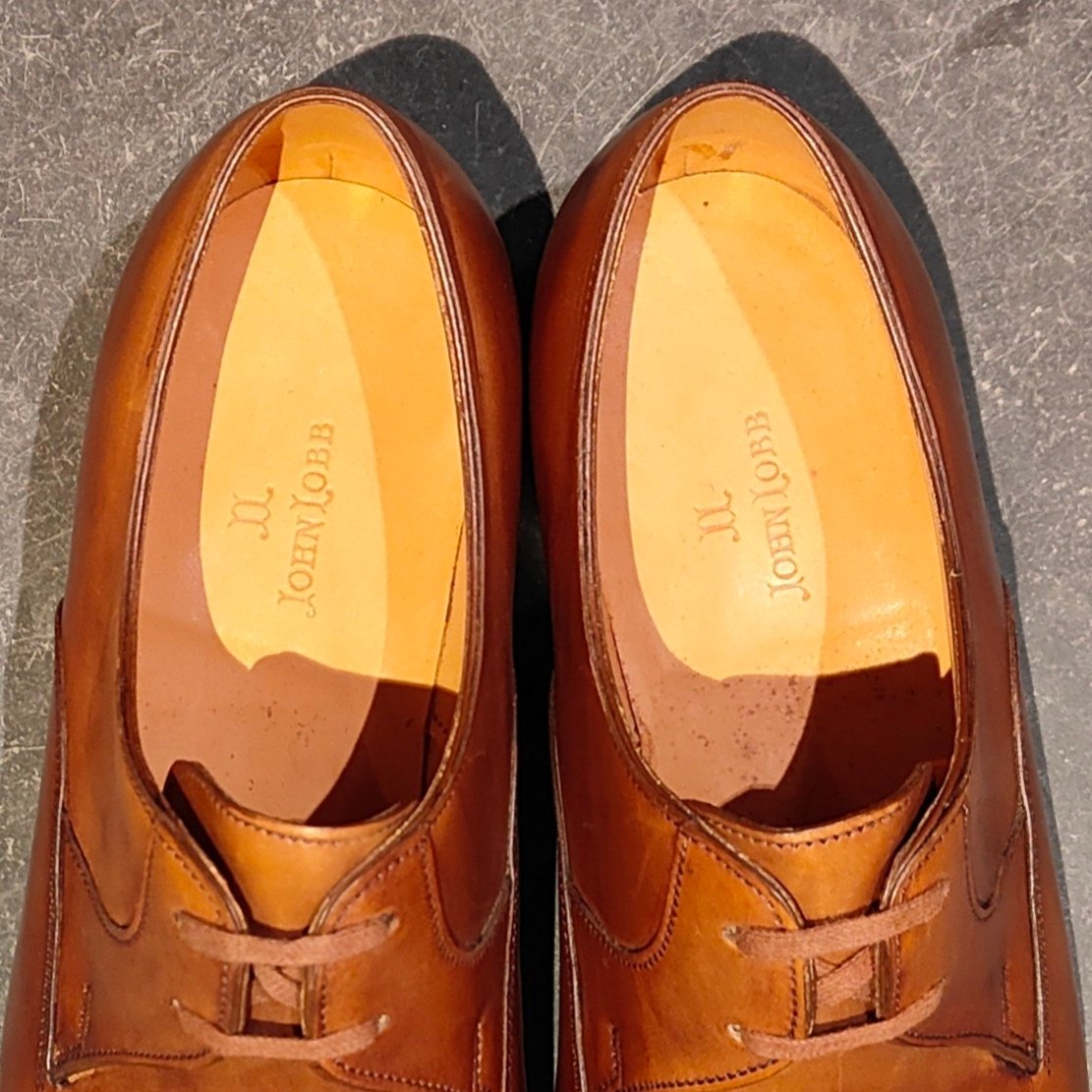希少 新品未使用【JOHN LOBB】ジョンロブ プレステージライン マーストン Vフロント2アイレット ブラウン サイズ UK7D 7000ラスト