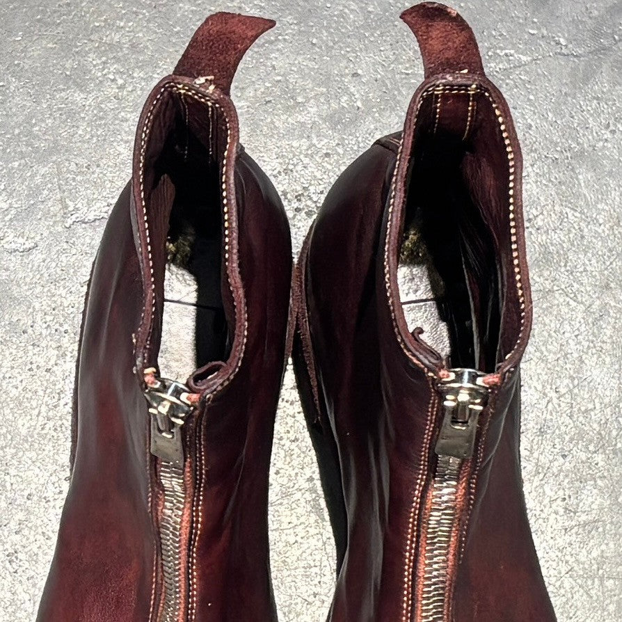 【GUIDI】グイディ レザーブーツ PL1 フロントジップブーツ ブーツ ホースレザー ブラウン サイズ 41