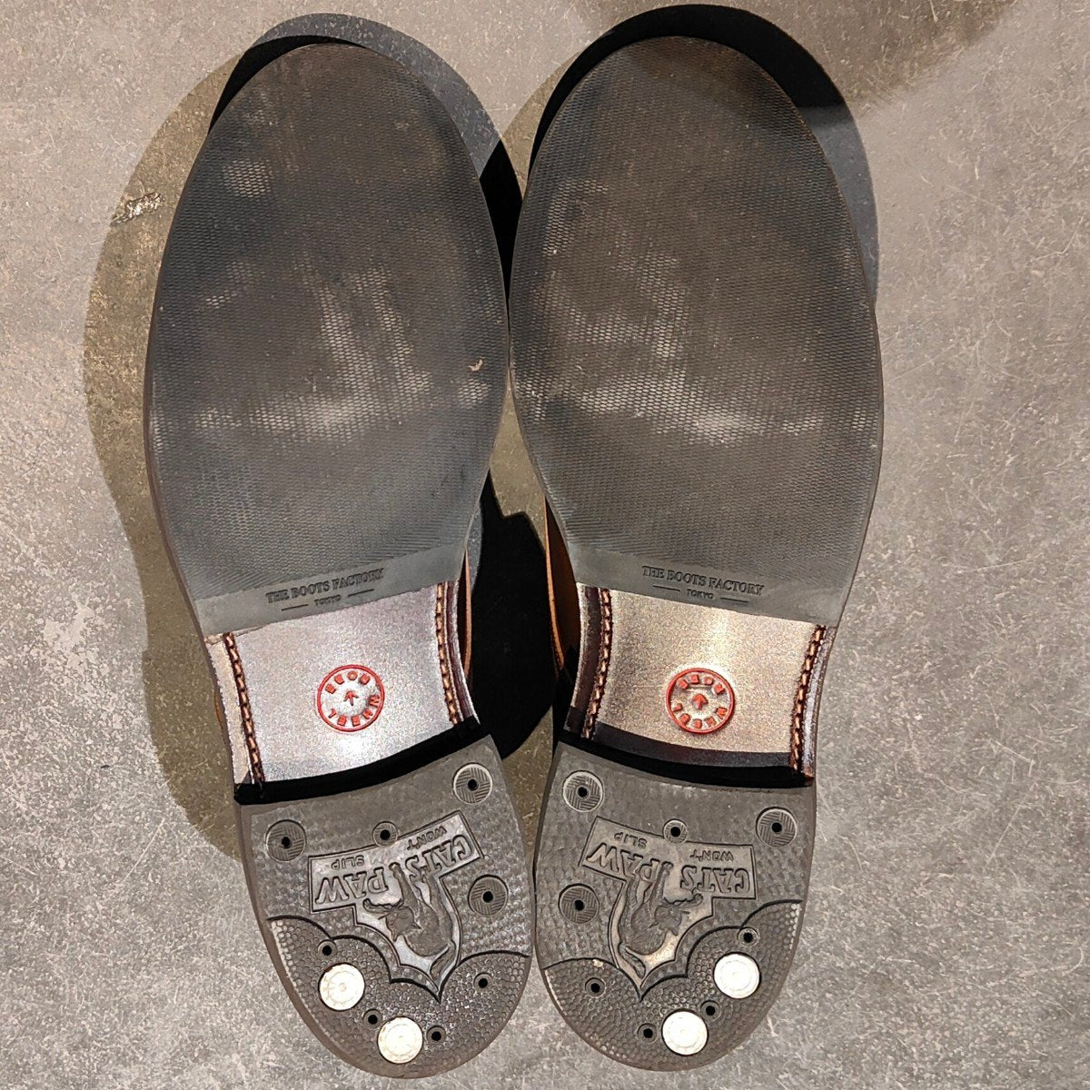 使用数回【WHEELROBE】ウィールローブ 15078 HEAVY STITCHING MOC TOE コードバン ブラウン サイズ10D 1228ラスト