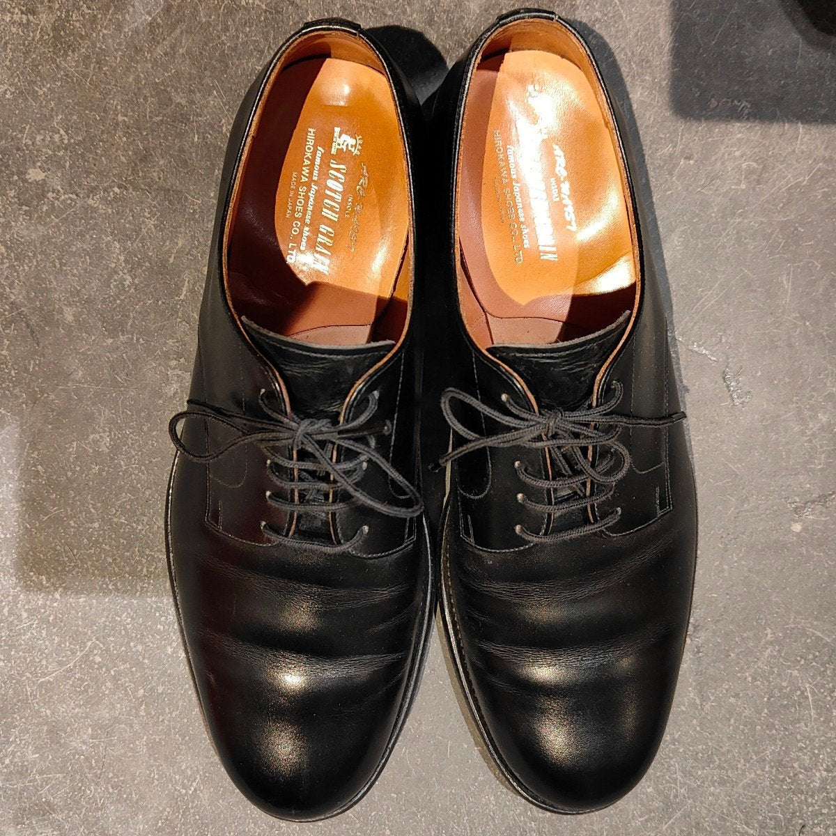 【SCOTCH GRAIN】スコッチグレイン HA-0554 プレーントゥ カーフ ブラック サイズ26cm