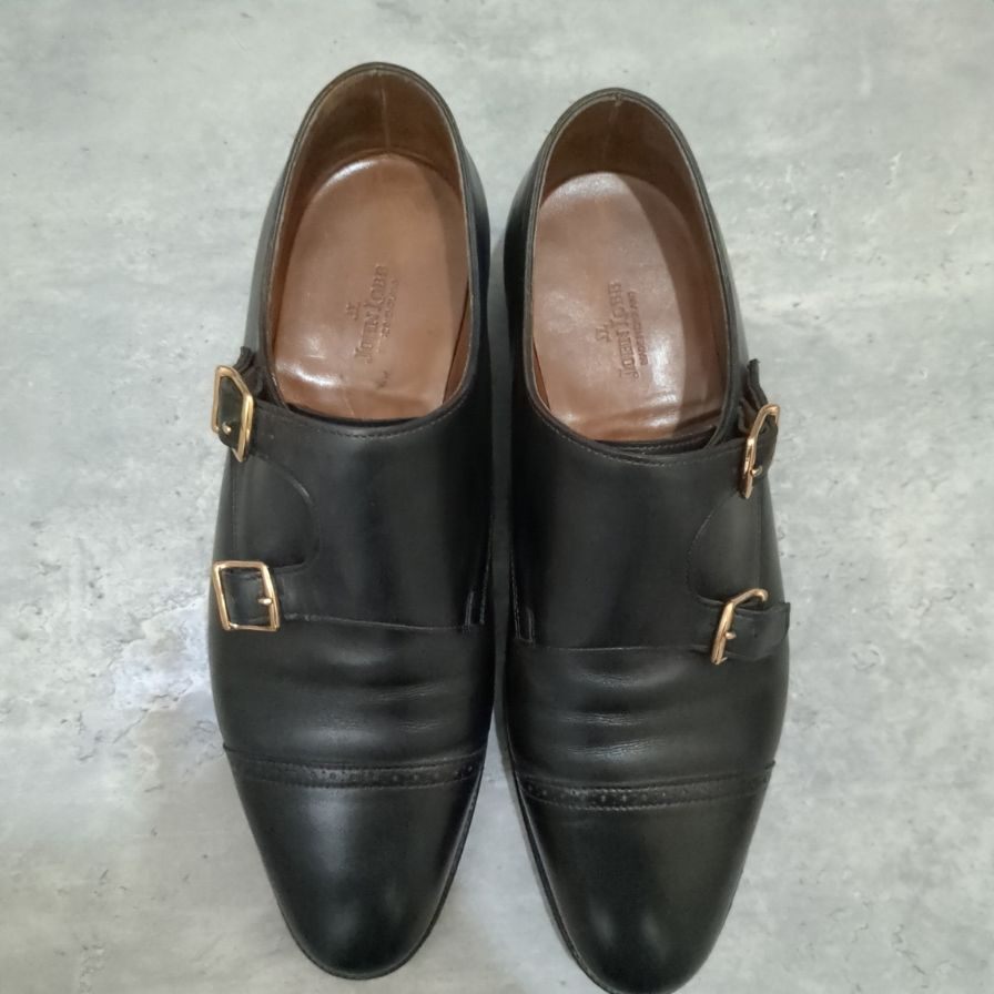 【JOHN LOBB】ジョンロブ レザーシューズ ダブルモンク フィリップ2 ダブルバックル ブラック メンズ サイズUK6E 7000ラスト
