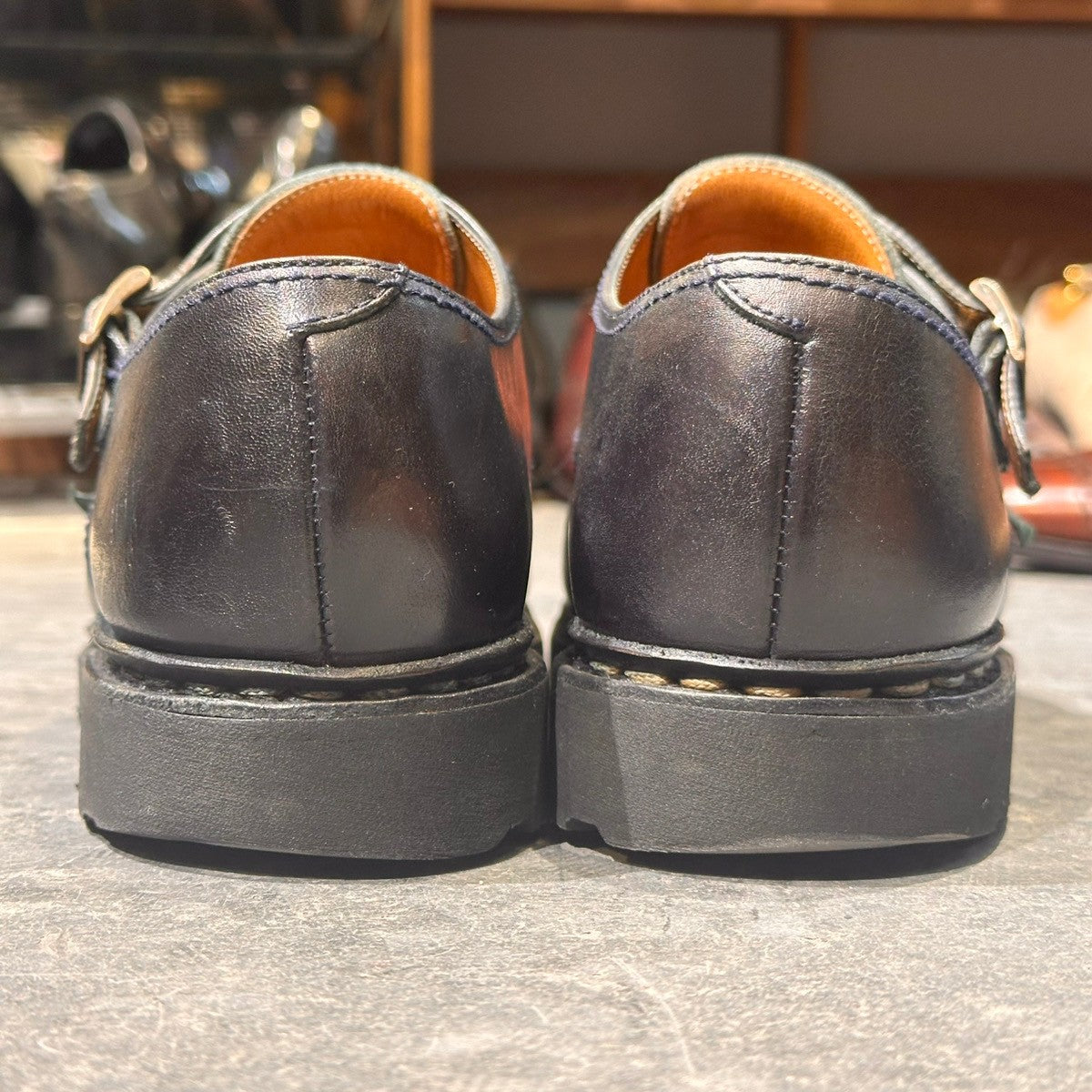 PARABOOT】パラブーツ ウィリアム ダブルモンク カーフ ダークネイビー