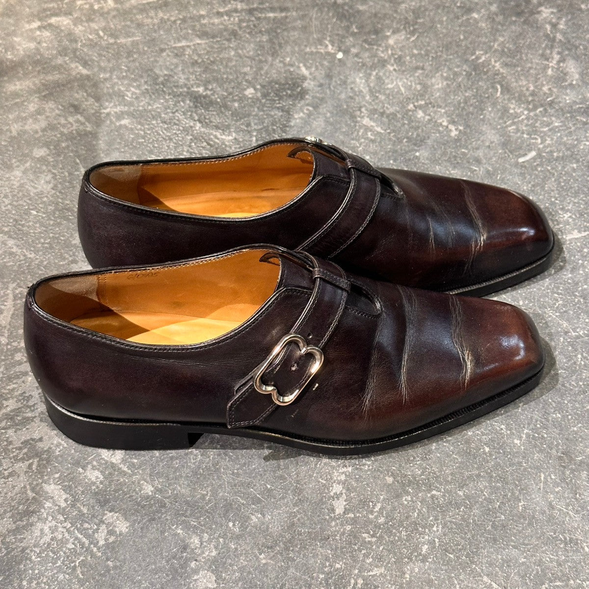 【BERLUTI】ベルルッティ 0795 シングルモンク カーフ ダークブラウン ブラックパティーヌ サイズUK6