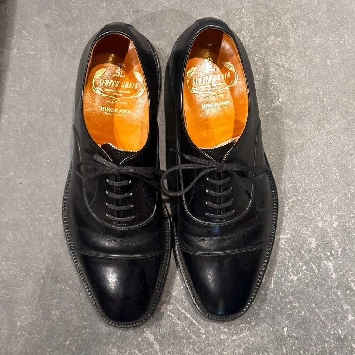 【SCOTCH GRAIN】スコッチグレイン 2416 ストレートチップ カーフ ブラック サイズ25.5EEE