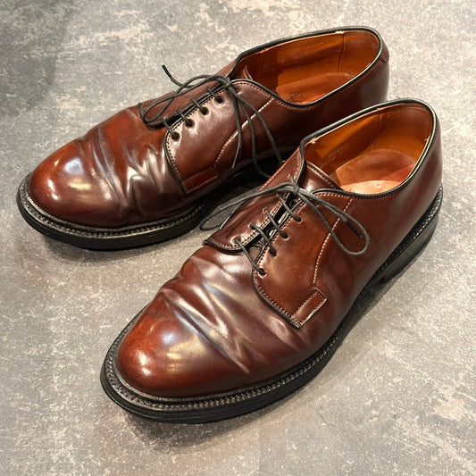 希少【Allen Edmonds】アレンエドモンズ 9591 リーズ LEEDSプレーントゥ コードバン ブラウン サイズUS8