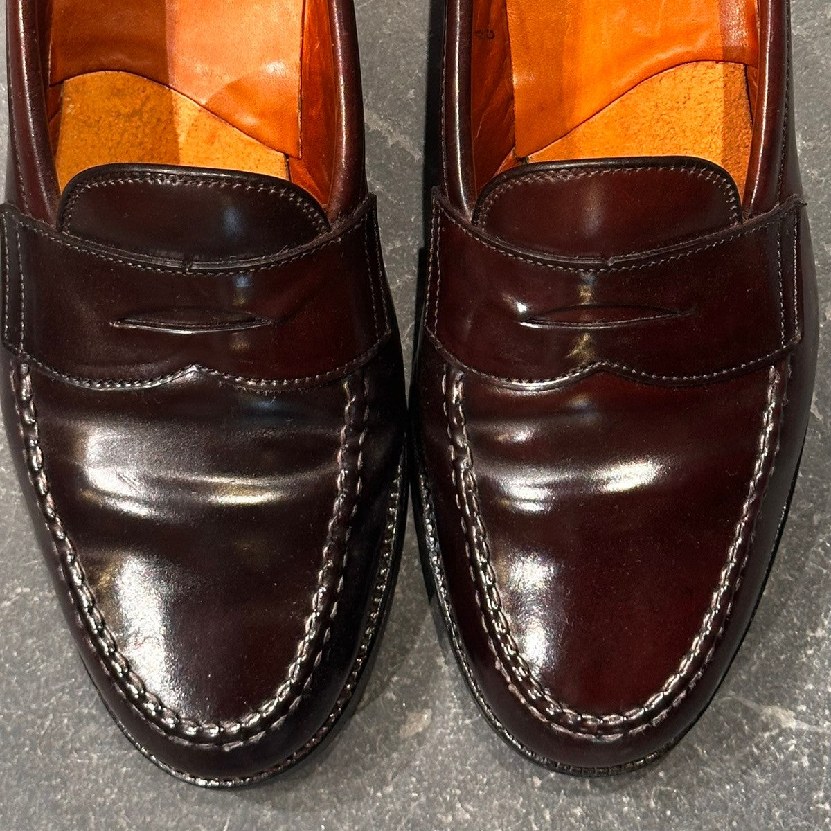 美品【ALDEN】オールデン 986 ペニーローファー コードバン ダークバーガンディ サイズUS9C バンラスト