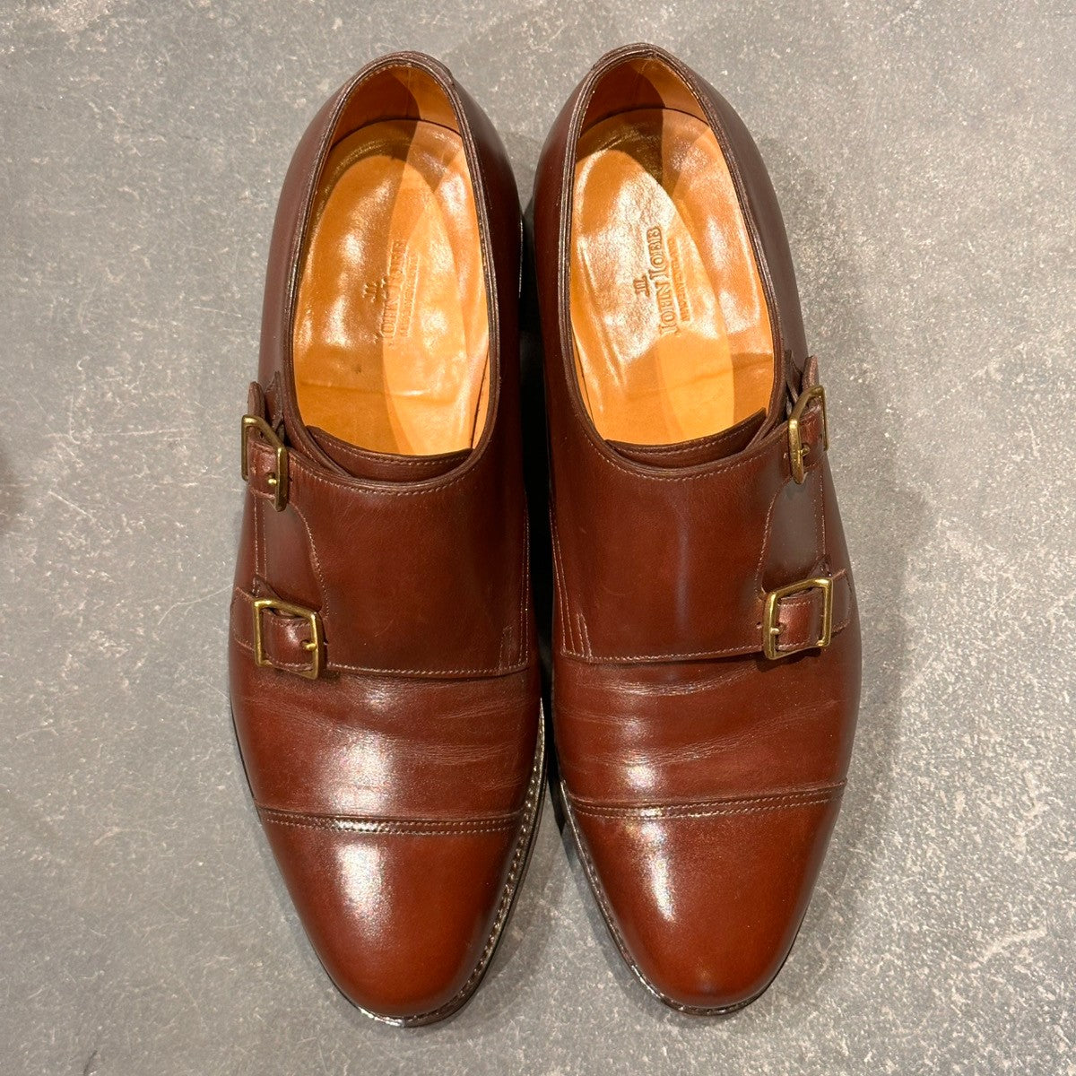 美品【JOHN LOBB】ジョンロブ ウィリアム ダブルモンク カーフ ブラウン サイズUK6E 9795Rラスト