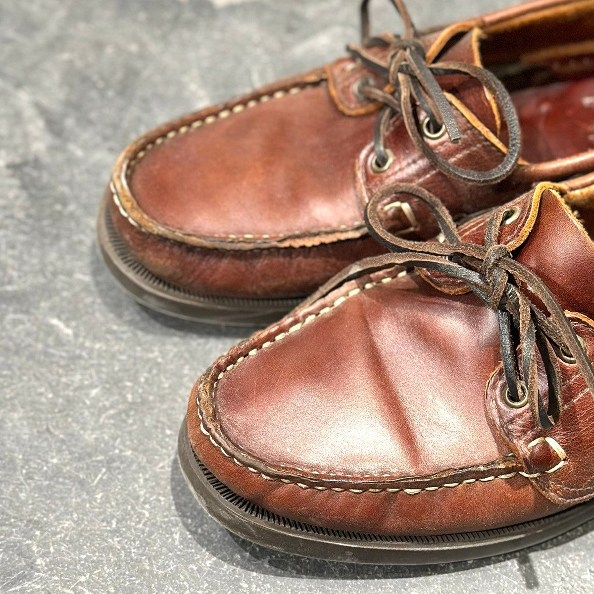 美品【PARABOOT】パラブーツ バース デッキシューズ カーフ ブラウン サイズ5.5
