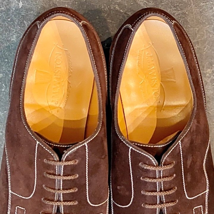 新品未使用【J.M.WESTON】ジェイエムウエストン 641 ゴルフ Uチップ スエード ダークブラウン サイズ UK7E 31ラスト 参考定価176,000-