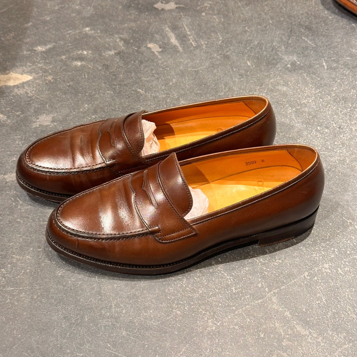 美品【ORIENTAL】オリエンタル アルバース 3500 ローファー バーニッシュカーフ ブラウン サイズUS6