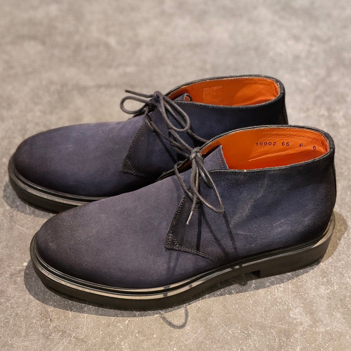 試着程度【santoni】サントーニ チャッカブーツ スエード ネイビー