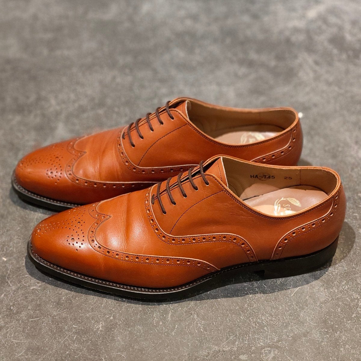 美品【SCOTCH GRAIN】スコッチグレイン 大印 HA745 フルブローグ ブラウン サイズ25cm