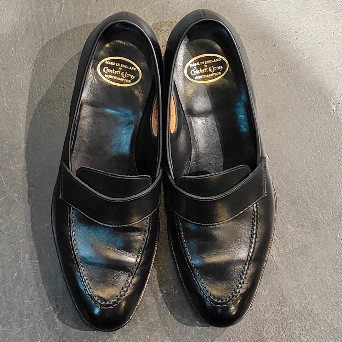 使用数回 【CROCKETT&JONES】クロケット&ジョーンズ ハーコート2 福島ティアモ雄介氏監修モデル ローファー カーフ ブラック サイズ UK6.5E 379ラスト 定価￥124,300-