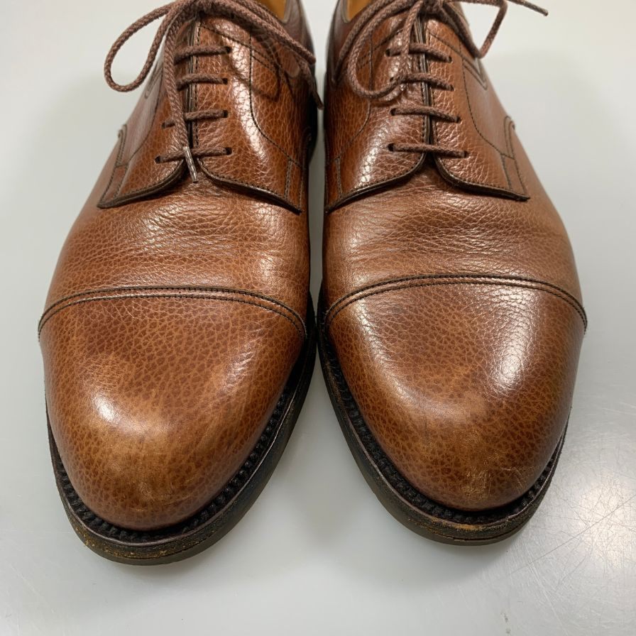 【J.M.Weston】ジェイエムウエストン レザーシューズ 765-22 ストレートチップ 旧ロゴ シボレザー ブラウン メンズ サイズ8.5E