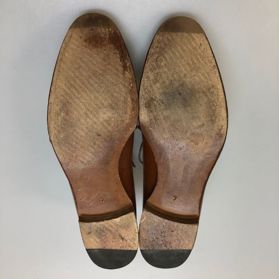 【BARNEYS NEWYORK】バーニーズ ニューヨーク レザーシューズ ウイスキー コードバン ウィングチップ 外羽根 ブラウン メンズ サイズ7 MADISON