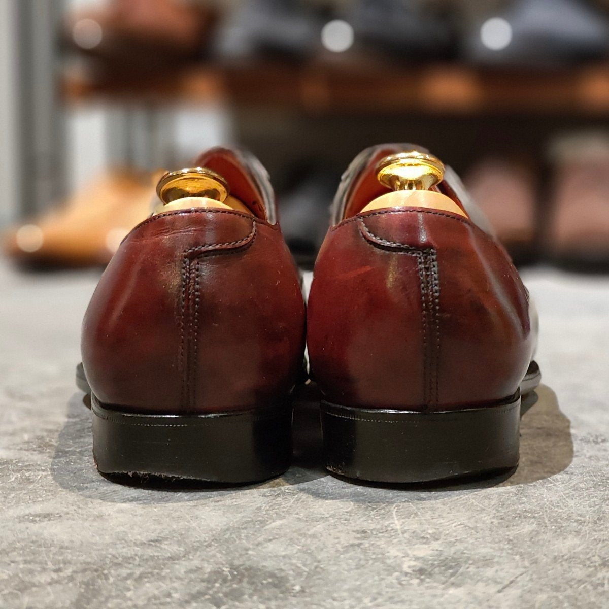 美品【EDWARD GREEN】エドワードグリーン ラドブローク 新宿伊勢丹別注オーダー品 ホールカット バーガンディ サイズ UK6E 808ラスト