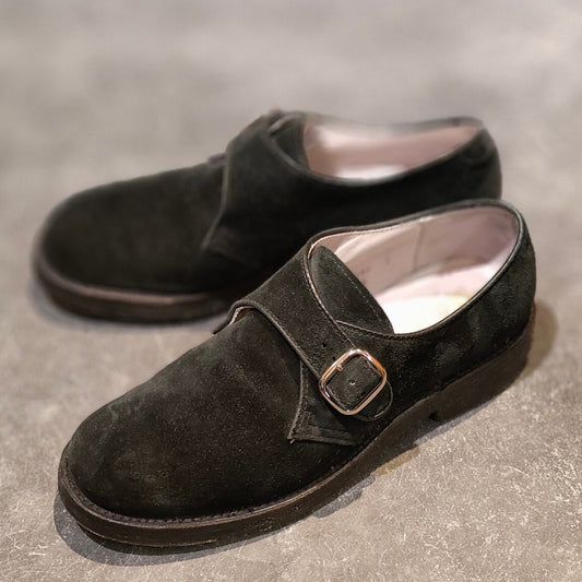 美品【ALDEN】オールデン N0406 ワイルドライフテーラー別注 シングルモンク スエード ブラック サイズ US6D ミリタリーラスト