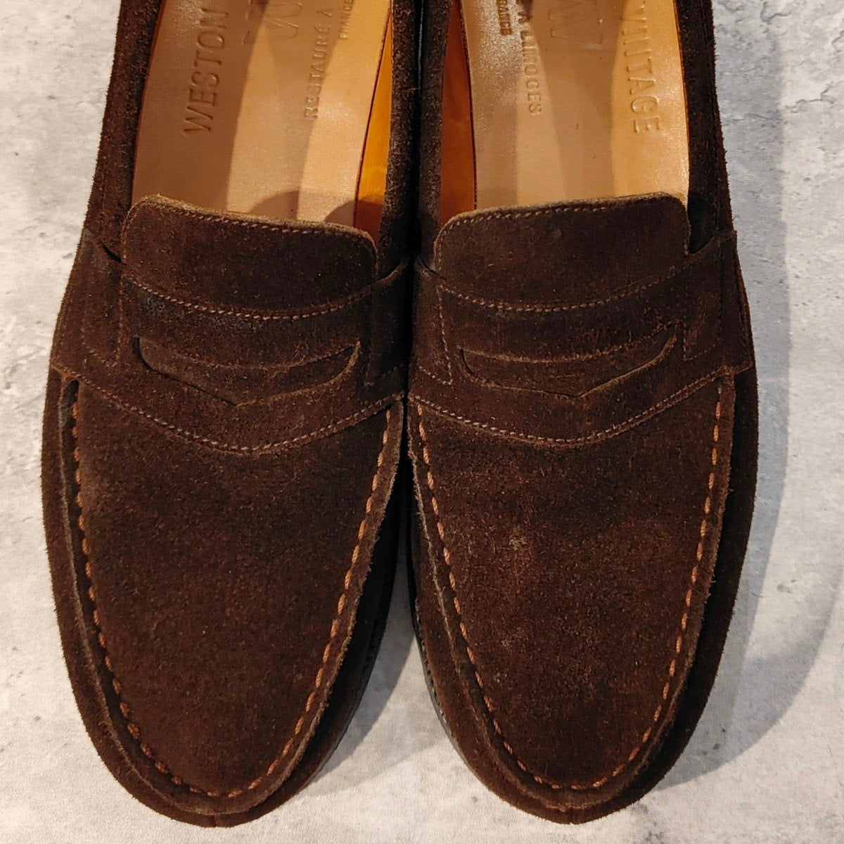 極美品【J.M.WESTON】ジェイエムウエストン ウエストンヴィンテージ 180 シグニチャーローファー スエード ブラウン レディース サイズUK5B 82ラスト