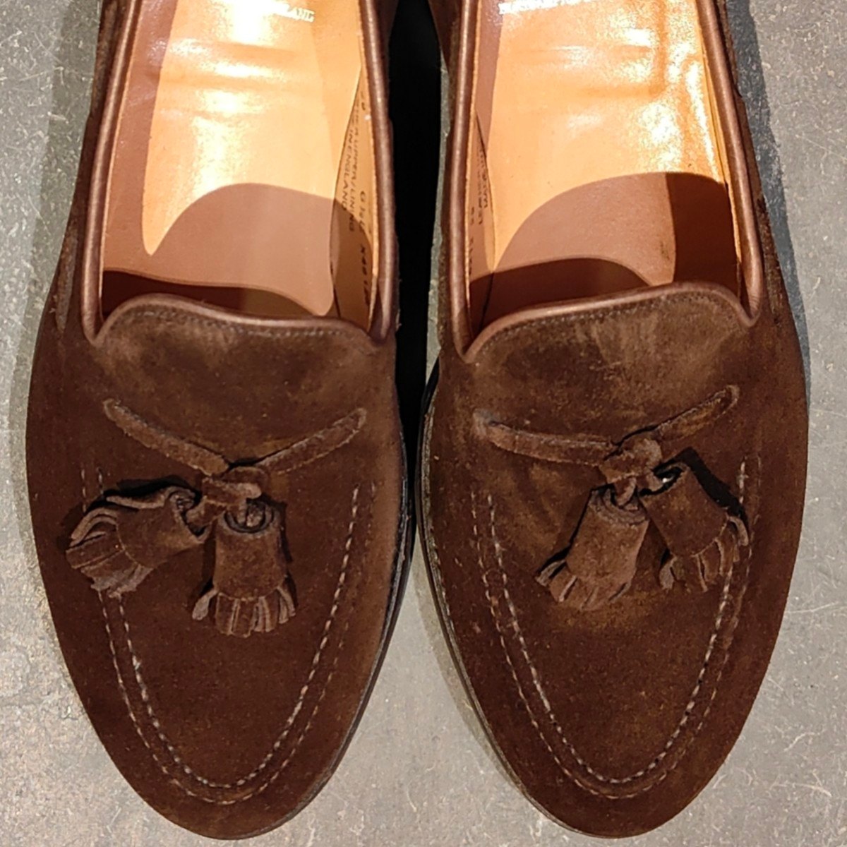 使用数回【CROCKETT&JONES】クロケット&ジョーンズ キャベンディッシュ3 タッセルローファー スエード ダークブラウン サイズ UK6.5E 375ラスト 参考定価￥132,000-