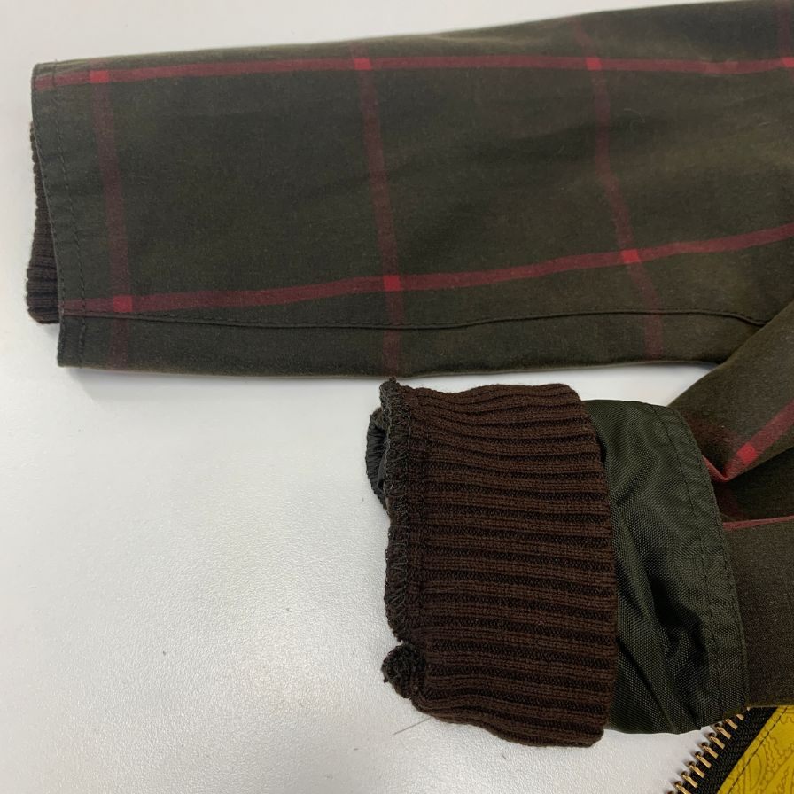 【Barbour】バブアー オイルドジャケット ビデイルSL オリーブ 赤ウィンドペン柄  メンズ サイズ36