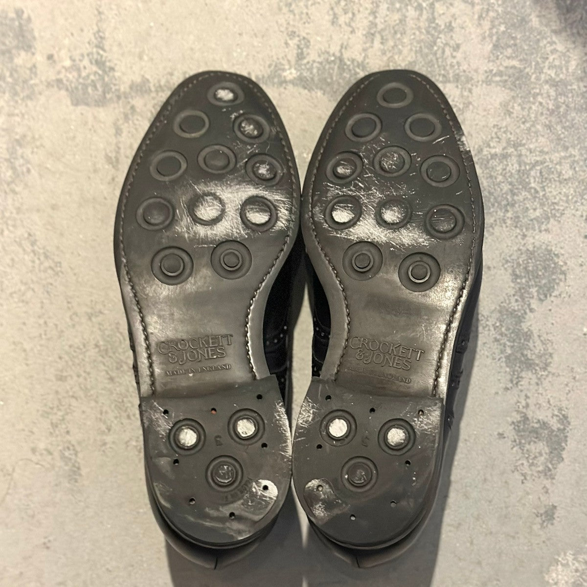 【CROCKETT&JONES】クロケット&ジョーンズ ウイングチップ スワンシー カーフ ブラック サイズ 6E 341ラスト