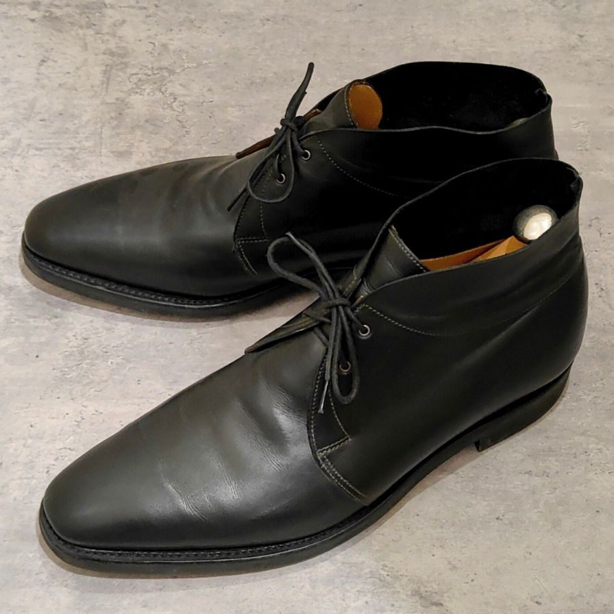 【JOHNLOBB】ジョンロブ ロムゼイ2 チャッカブーツ Rスタンプ カーフ ブラック サイズUK11.5EE 8000ラスト