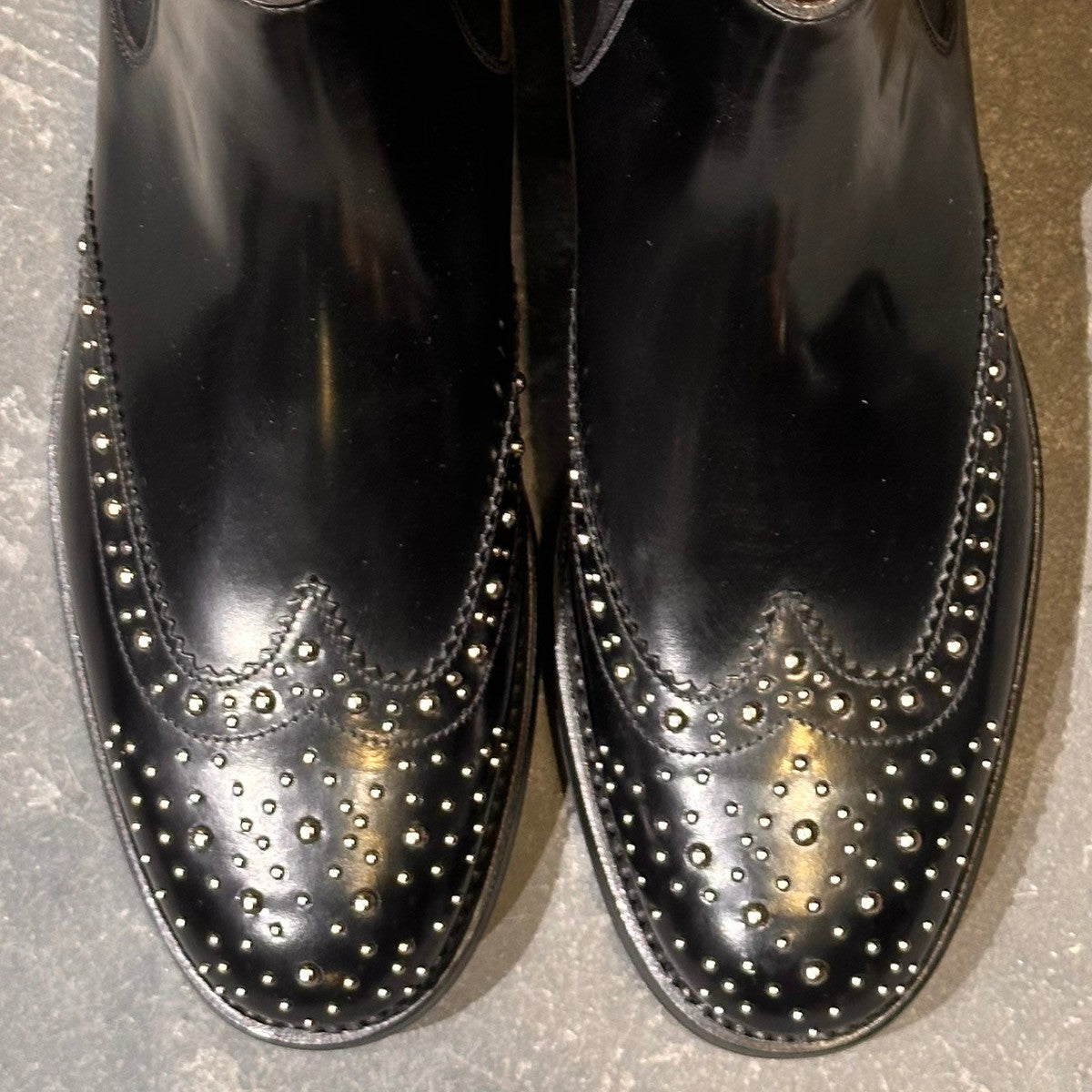 試着程度【Church's】チャーチ ケッツビー KETSBY ショートブーツ サイドゴア スタッズ ポリッシュドバインダーカーフ ブラック サイズ37 81ラスト