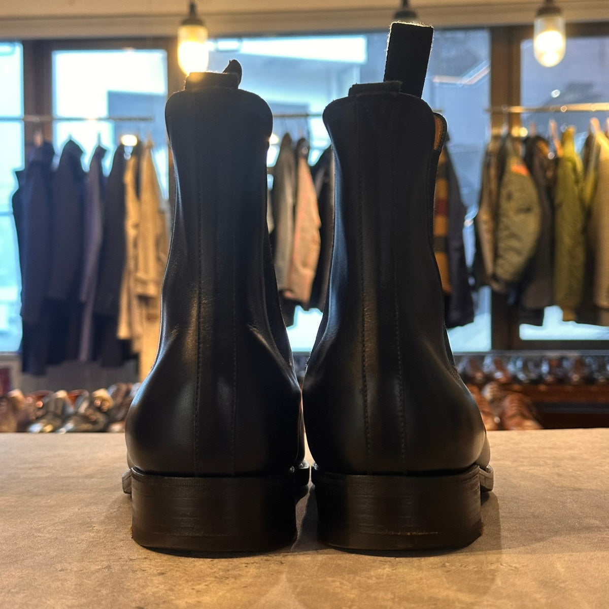 美品【J.M.WESTON】ジェイエムウエストン 705 サイドゴアブーツ チェルシーブーツ ボックスカーフ ブラック サイズUK7.5D 39ラスト