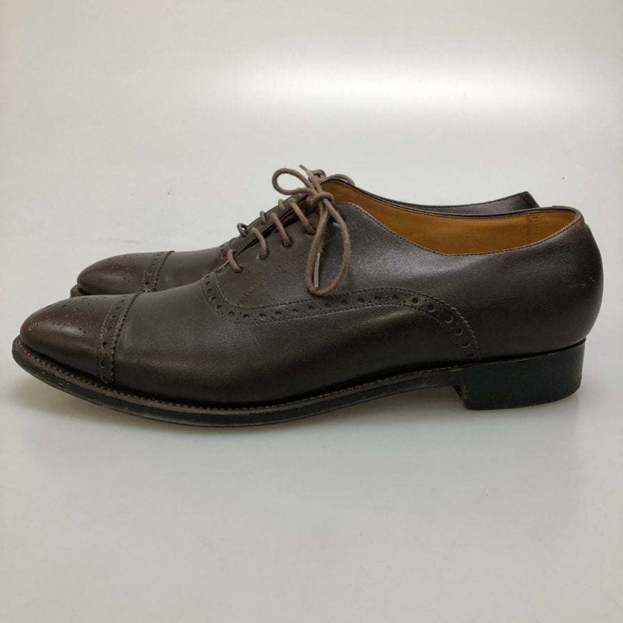 【BARNEYS NEWYORK】バーニーズ ニューヨーク レザーシューズ カーフ レザー ウィングチップ 内羽根 ブラウン メンズ サイズ7 MADISON