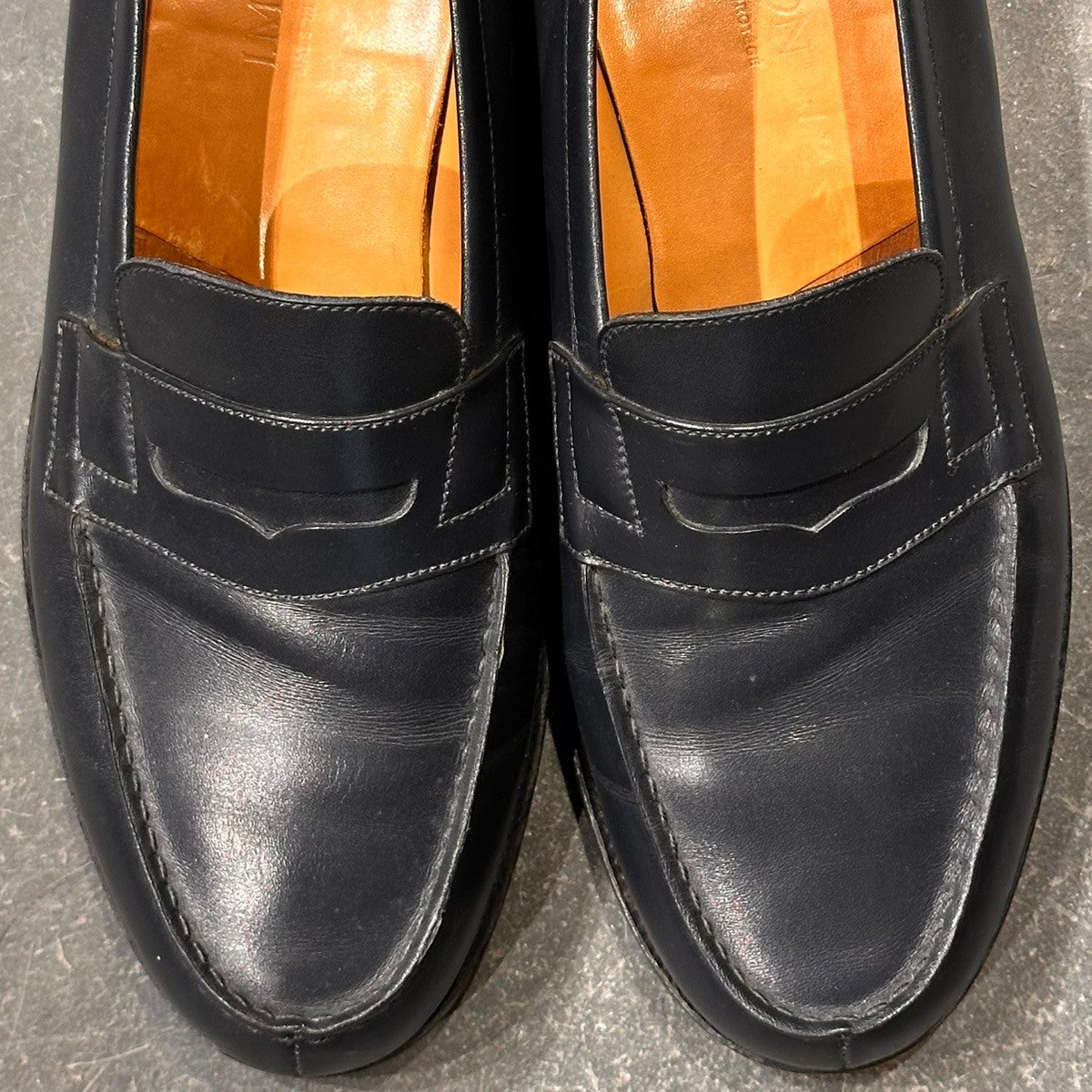 【J.M.WESTON】ジェイエムウエストン 180 シグニチャーローファー ボックスカーフ ネイビー サイズUK7D 41ラスト