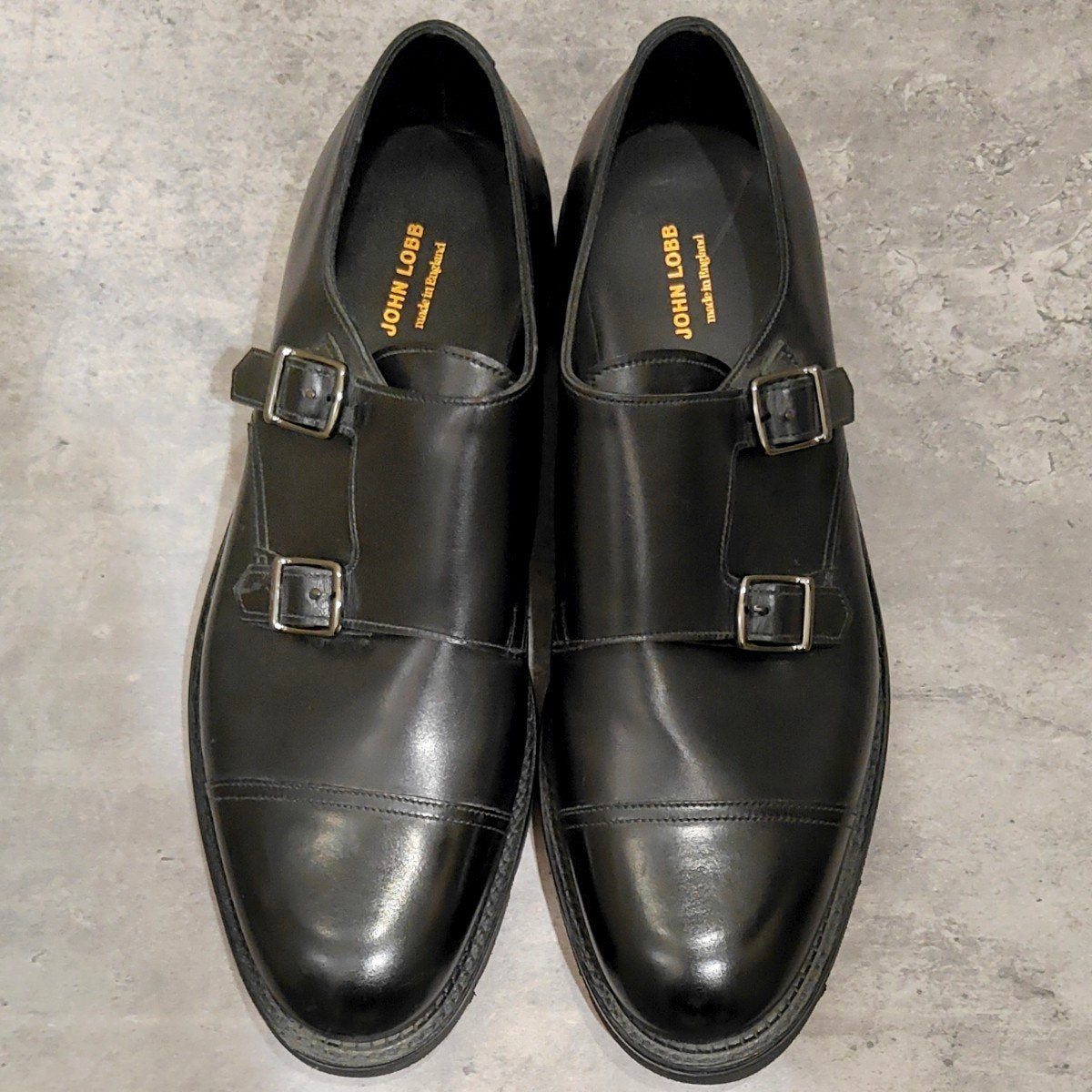 未使用品【JOHN LOBB】ジョンロブ ウィリアム ダブルモンク カーフ ブラック サイズUK7