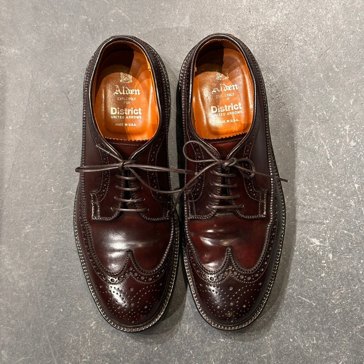 美品【ALDEN】オールデン 975 ユナイテッドアローズ別注 LWB コードバン ダークバーガンディ サイズUS6.5D バリーラスト