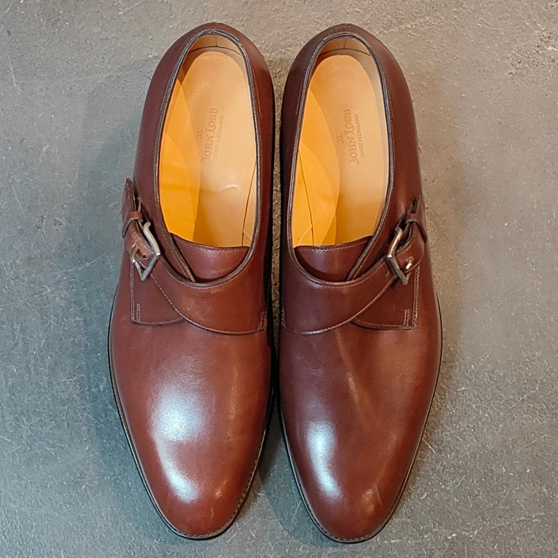 試着程度 【JOHN LOBB】ジョンロブ アシール シングルモンク カーフ ダークオーク サイズ UK8E 7000ラスト 定価￥282